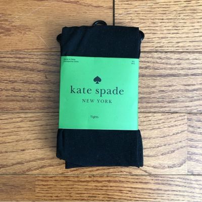 KATE SPADE Opaque Black Tights Women's size Medium Large NWT